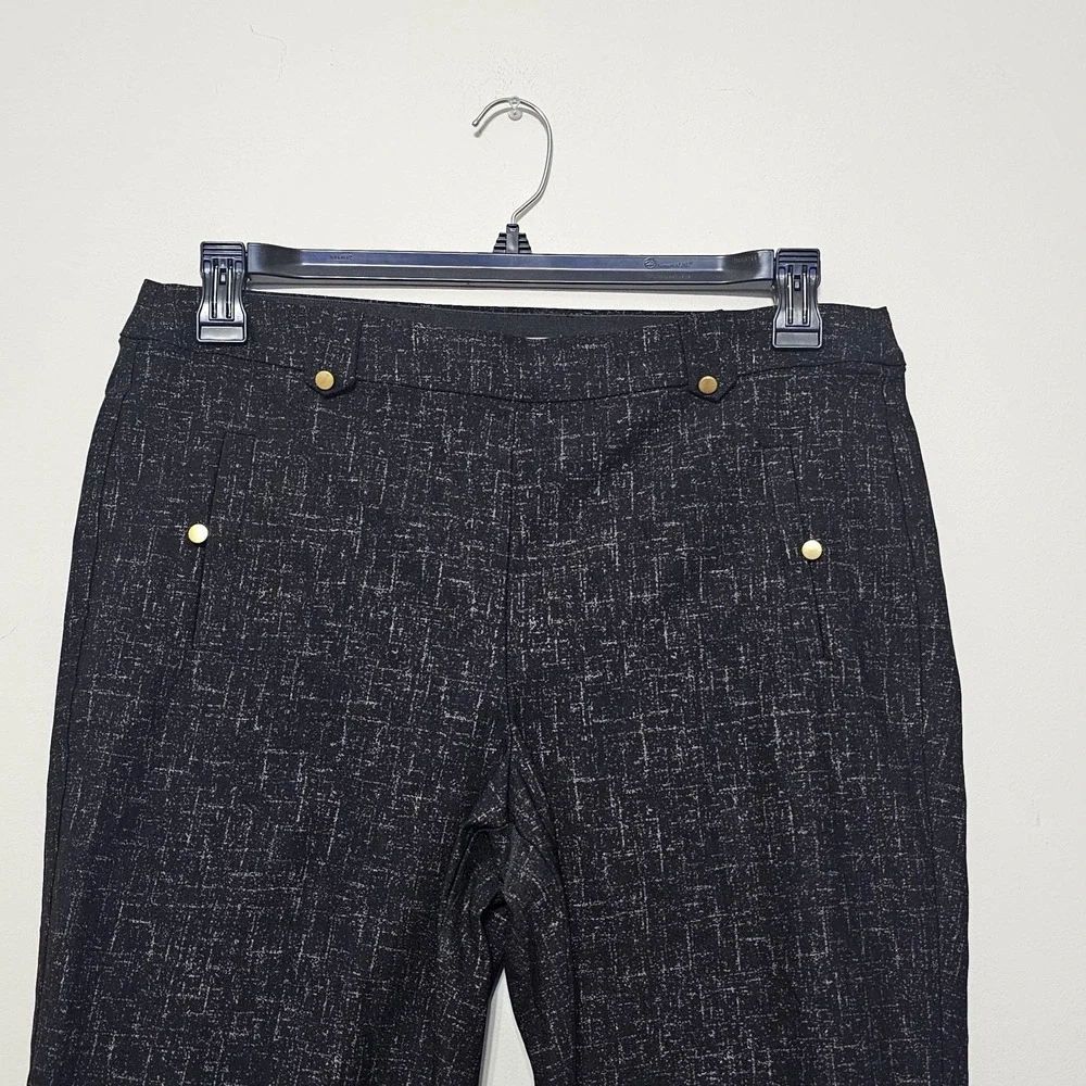 Maurices Women's Pants Size Large 12/14 Regular Black Gold Elastic Waistband 524 - Picture 5 of 11